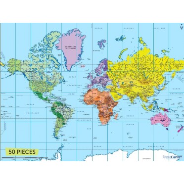 Carte du Monde 50 pièces