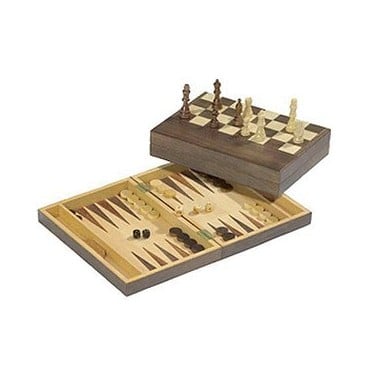 Echecs - Backgammon noyer