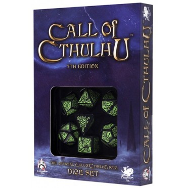 Set de 7 Dés Call of Cthulhu 7th Edition Noir / Vert