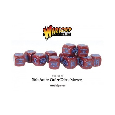 Bolt Action  - Bolt Action Orders Dice packs - Maroon
