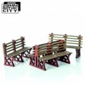 Red Iron Frame Benches 0