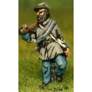 Union or Confederate: Infantry in Kepi & Frock Coat with blanket roll, advancing