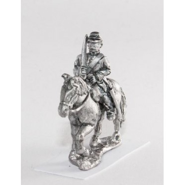 Union or Confederate: Trooper in Kepi with shouldered sword on walking horses