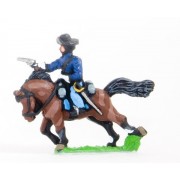 Union or Confederate: Trooper in Slouch Hat, firing pistol on charging horses