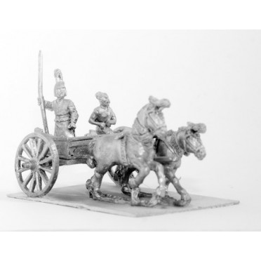 Shang or Chou Chinese: Two horse Light Chariot with driver and spearman