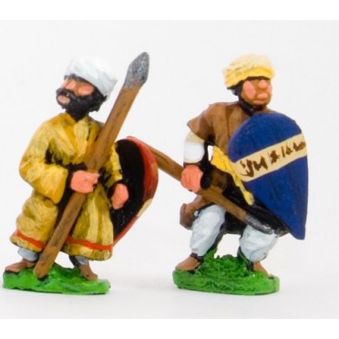 Arab spearmen/javelinmen with kite shields, assorted poses