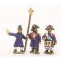 French: Old Guard: Command: Officers Standard Bearers & Drummers in Greatcoat & Chapeau 0