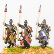 Moghul Indian: Heavy Cavalry with Bow, Shield & upright Spear on Barded Horse