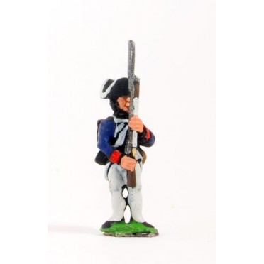 AWI American: Infantryman at ready with Musket upright