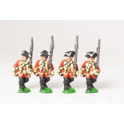 Seven Years War British: Musketeers, advancing, Musket upright, assorted