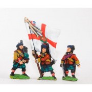 Seven Years War British: Command: Scots Officer, Standard Bearer & Piper