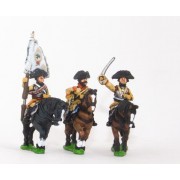Seven Years War Prussian: Command: Cuirassier Officer, Standard Bearer & Trumpeter
