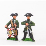 Seven Years War Prussian: Command: Musketeer Officers & Drummers