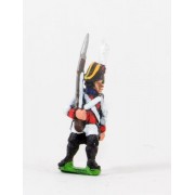 Early Spanish Infantry: Line Fusilier in Long Coat & Bicorne with Musket upright, advancing