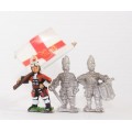 European Armies: Command: Officer, Standard Bearer & Drummer in Mitre with Falling Bag (English / Danish) 0