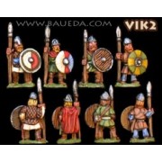 Viking Spearmen Shieldwall standing