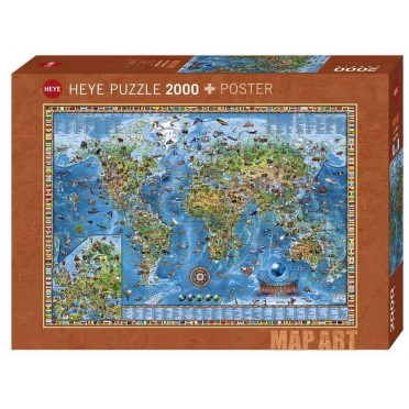 Puzzle - Map Art Amazing World - 2000 Pièces