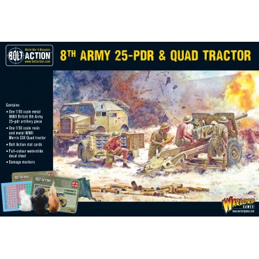 Bolt Action  - British - 8th Army 25pdr, Quad and limber