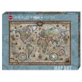 Puzzle - Map Art Retro World - 1000 Pièces 0