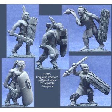 Iroquoian Warriors with Open Hands for Separate Weapons