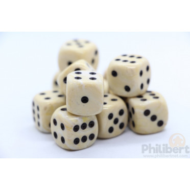 Set of 12 6-sided dice Chessex : Marble