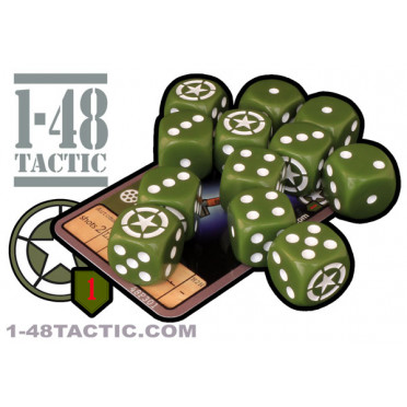 1-48 Tactic - 12 US Infantry Faction Dice + Exclusive Limited Edition Weapon Card