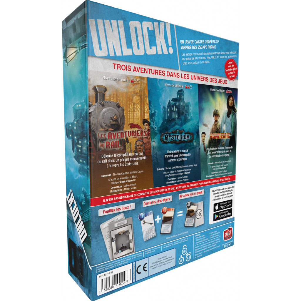 Gioco Da Tavolo Unlock! Game Adventures | 3 Avventure In 1 (Mysterium, Pandemic, Avventurieri) | 1-6 Giocatori, 60 Min