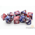 Mark of the Necronomicon Dice - Bone White on Blood and Magick Polyhedral Set 2