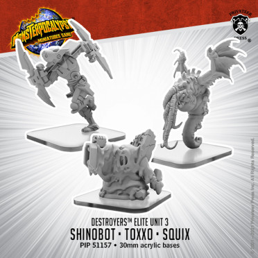 Monsterpocalypse - Toxxo, Squix, and Shinobot – Destroyers Alternate Elite Units