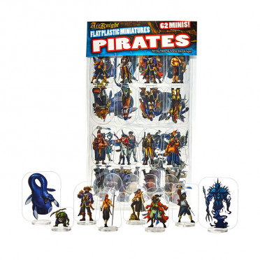 Flat Plastic Miniatures - Pirates - 62 Pieces