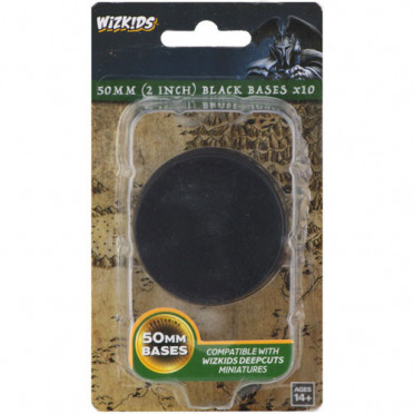 WizKids Deep Cuts Unpainted Miniatures: 50mm Round Base - Black (10)