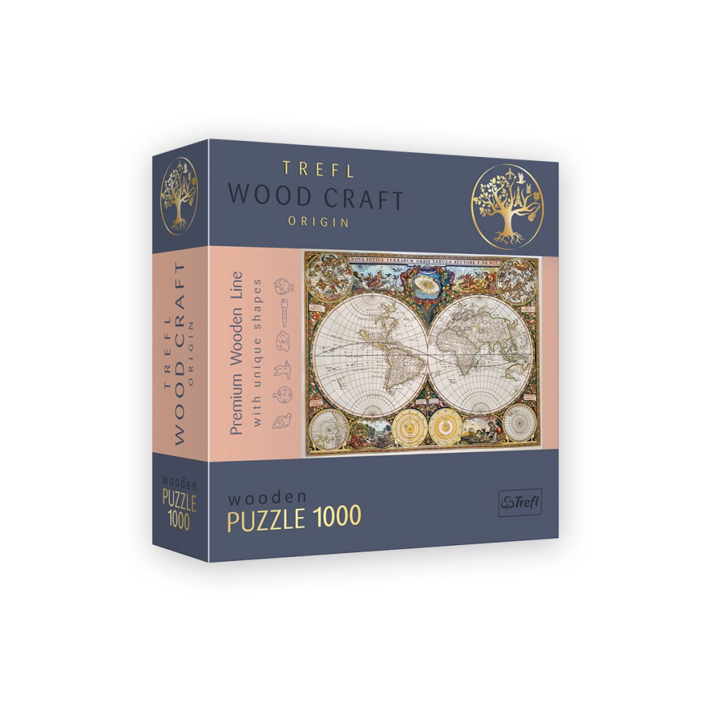 Puzzle 1000 pièces Carte du monde ancienne (Traité bois) Ravensburger -  Puzzle - Achat & prix