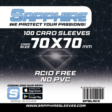 Sapphire - Sleeves Black - 70x70mm - 100p