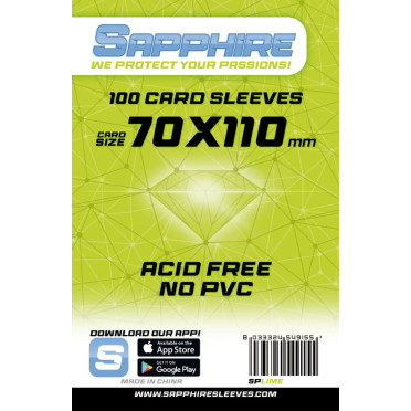 Sapphire - Sleeves Lime - 70x110 mm - 100p