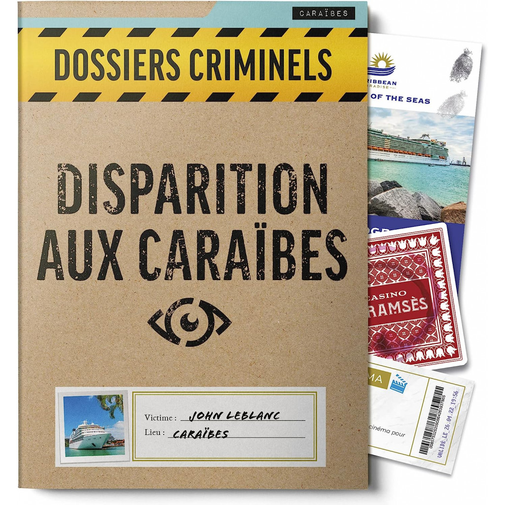 Acheter Dossiers Criminels - Disparition Aux Caraïbes - Platonia Games -  Jeux de société
