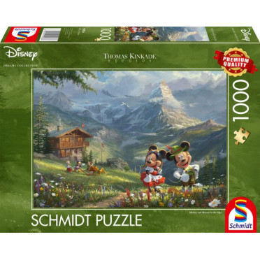 Puzzle - Mickey et Minnie dans les Alpes - 1000 Pièces