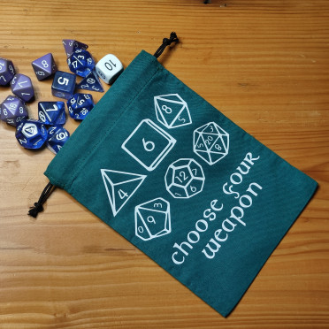 Dice bag - Choose your Weapon pattern - green