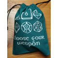Dice bag - Choose your Weapon pattern - green 1