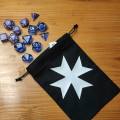 Black dice bag with white Templar cross pattern 0