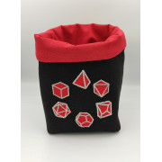 Square dice bag - Red dice circle