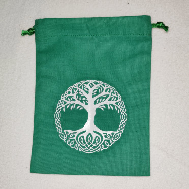 Yggdrasil Dice Purse or Tree of Life - color green