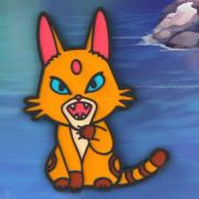 Isle of Cats - Promo Orange Pin