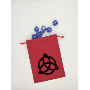 Red Dice Purse - Black Triquetra Pattern or Celtic Knot