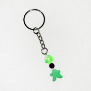 Mini meeple dice key ring - Green