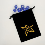Bourse à dés noire - motif Signe d'Elder (pentagramme) couleur or
