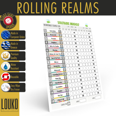 Feuilles réinscriptibles pour Rolling Realms Solitaire Minigolf
