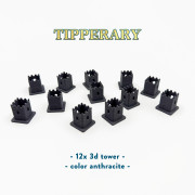 Tipperary – 3D Deluxe Tower Set (12 pcs) - anthracite