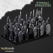 Highlands Miniatures - Eternal Dynasties - Ancient Skeletons with Spears and Hand Weapons