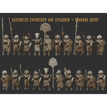 Crab Miniatures - Undead Egyptians - Armored Skeletons with Sword avec EMC x10