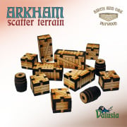 Décors Arkham (caisses et tonneaux)